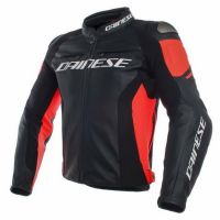 Dainese RACING 3 sportovní kožená bunda  černá/fluo-červená vel.44
